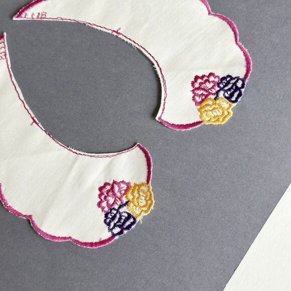 New Vintage Child Baby Scalloped Embroidered OshKosh Peter Pan Collars Set of 3 - Picture 5 of 7